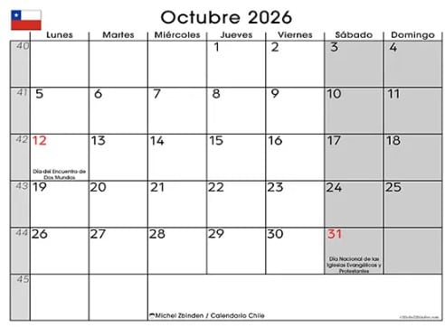 feriados 2026 Octubre